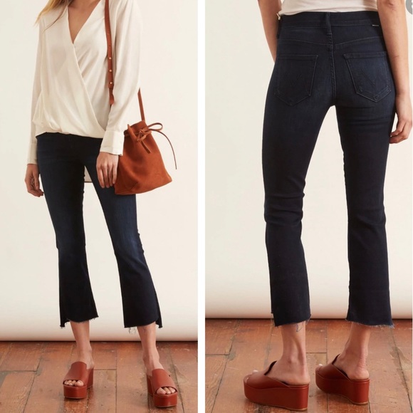 MOTHER Insider Crop Step Fray Jeans AFTER PARTY SIZE 25 - Picture 6 of 16